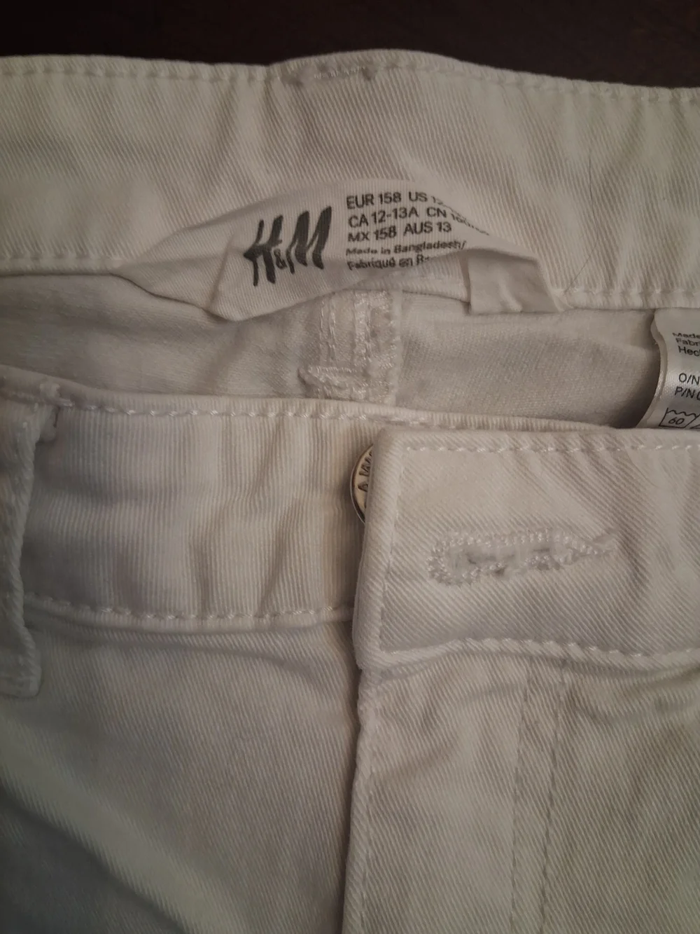 H&M White Cuffed Denim Shorts